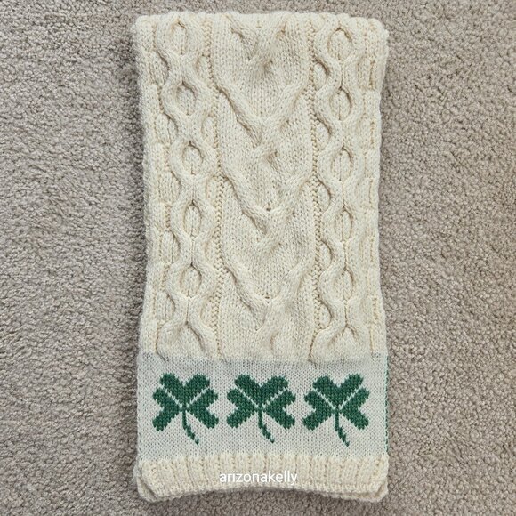 Aran Woollen Mills Accessories - Aran Woolen Mills Merino Wool Scarf with Shamrocks Ireland